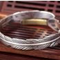 Tang Grass Pattern Feather Bracelet, Men's Trendy, Ancient Silver, Personalized,