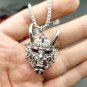 Gothic Devil Skull Grimace Mask Necklaces for Men Fangs Demon Mask Pendant