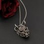 Gothic Devil Skull Grimace Mask Necklaces for Men Fangs Demon Mask Pendant