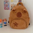 Kawaii Capybara Plush Backpack for Women Versatile Cartoon Funny Capibala