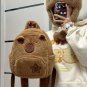 Kawaii Capybara Plush Backpack for Women Versatile Cartoon Funny Capibala