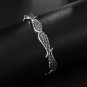 Hiphop Rock Feather Wing Cuff Bracelets For Men Boys Silver Color Metal