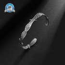 Hiphop Rock Feather Wing Cuff Bracelets For Men Boys Silver Color Metal
