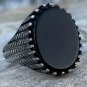 Flower Band Oval Natural Stone Rings For Women Vintage Look Antique
