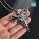 Retro Gothic Angel Goat Head Pendant Demon Eye Necklace Religious