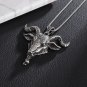 Retro Gothic Angel Goat Head Pendant Demon Eye Necklace Religious