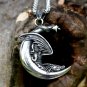 316L stainless-steel Viking Sleeping Dragon On The Moon Pendant Necklace