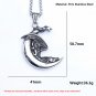 316L stainless-steel Viking Sleeping Dragon On The Moon Pendant Necklace