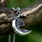 316L stainless-steel Viking Sleeping Dragon On The Moon Pendant Necklace