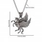 Classic Punk Mechanical Style Angel Warrior Pendant Necklace Men