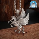 Classic Punk Mechanical Style Angel Warrior Pendant Necklace Men