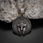 Vintage Ancient Greek Warrior Spartan Shield Pendant Necklace 316L