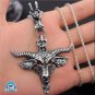 Blood Red Gothic Inverted Cross Pendant Necklace Jewelry European