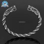 Norse Viking Wolf Head Bracelet Stainless Steel Opening Adjustable