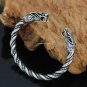 Norse Viking Wolf Head Bracelet Stainless Steel Opening Adjustable