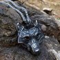 Vikings Wolf Head Necklaces Norse Odin Celtic Wolf Amulet Stainless Steel Animal Pendant