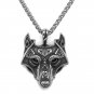Vikings Wolf Head Necklaces Norse Odin Celtic Wolf Amulet Stainless Steel Animal Pendant