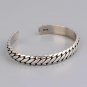 Men's Vintage Indian Lotus Silver Color Open Bracelet Carved Heart Sutra Tibetan