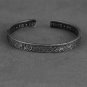 Silver-Plated Lucky Sixpence Pattern Letter Bracelet Men's Cuff Bangles