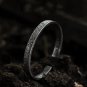 Silver-Plated Lucky Sixpence Pattern Letter Bracelet Men's Cuff Bangles