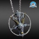 Vintage Punk Inverted Pentagram Satanic Goat Necklace Pendant for Men