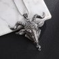 Retro Gothic Angel Goat Head Pendant Demon Eye Necklace Religiou