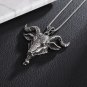 Retro Gothic Angel Goat Head Pendant Demon Eye Necklace Religiou