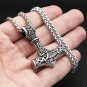 Vintage Classic Vikings Thor Mjolnir Hammer Pendant Necklace Men