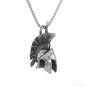 Vintage Roman Spartan Warrior Mask Helmet Pendant Necklace