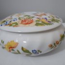 ANSLEY England PEMBROKE Flowers Round Bone China Trinket Jewelry Box w Lids   #tltm16