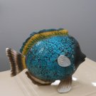 Mosaic Art Fish Figure Turquoise Yellow Nice Detail  tltt23
