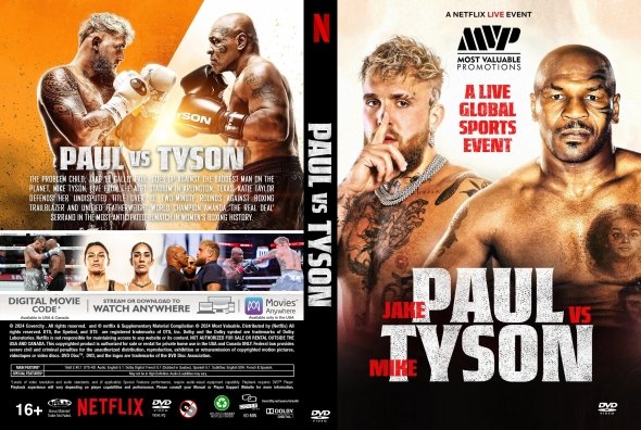 Jake Paul vs mike tyson w/dvd case dvd
