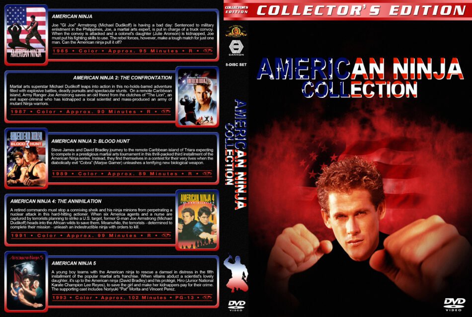 American ninja 1-5 w/dvd case dvd
