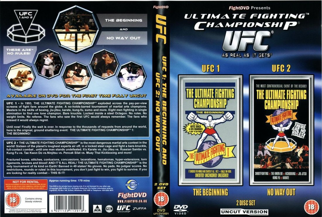 Ufc 1 & 2 w/dvd case dvd