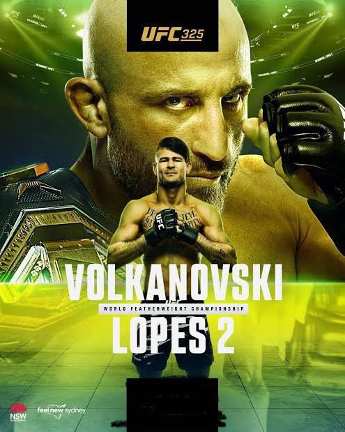 Ufc 325:volkanovski vs lopes 2 with countdown w/dvd sleeve dvd