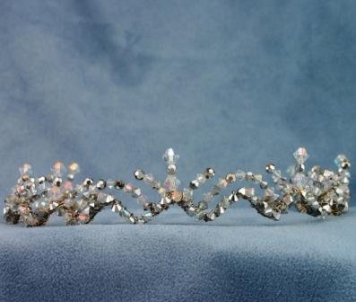 Aubrey Platinum and Crystal Tiara by Elizabeth Claire
