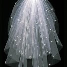 Bridal Veil with Embroidered Scattered Daisies