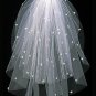 Bridal Veil with Embroidered Scattered Daisies