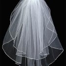 Corded Edge Waist Length  2 Tier Veil