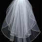 Corded Edge Waist Length  2 Tier Veil