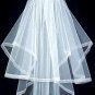 Organza Ribbon Edge 2 Tier Waist Length Veil