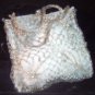 Lisa Toland Silver Wire and Silk Bag with Glass Beads