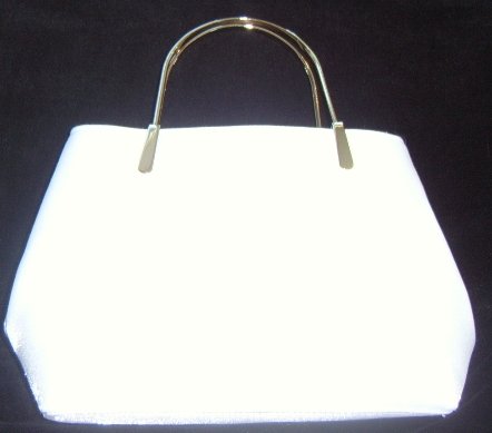 White w/ Silver Handle Bridal Tote Bag