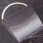 Black Matte Satin Evening Bag w/ Swarovski Pave Crystal Handle