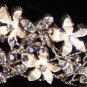 Sparkling Stephanotis Silver Flowers Tiara with Crystals