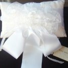Kay Bingham White Silk Pillow with Satin,crepe & organza