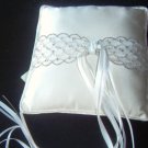 Silver Lace Tailored Ringbearer Pillow