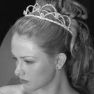 Kristina Eaton 2 Tier Pearl & Crystal Tiara w/ Lt. Blue Crystal Accents
