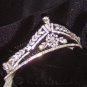 Emerald Cut Elegance Tiara  in rhodium, crystal & pearl by Regina B