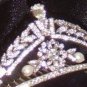 Emerald Cut Elegance Tiara  in rhodium, crystal & pearl by Regina B